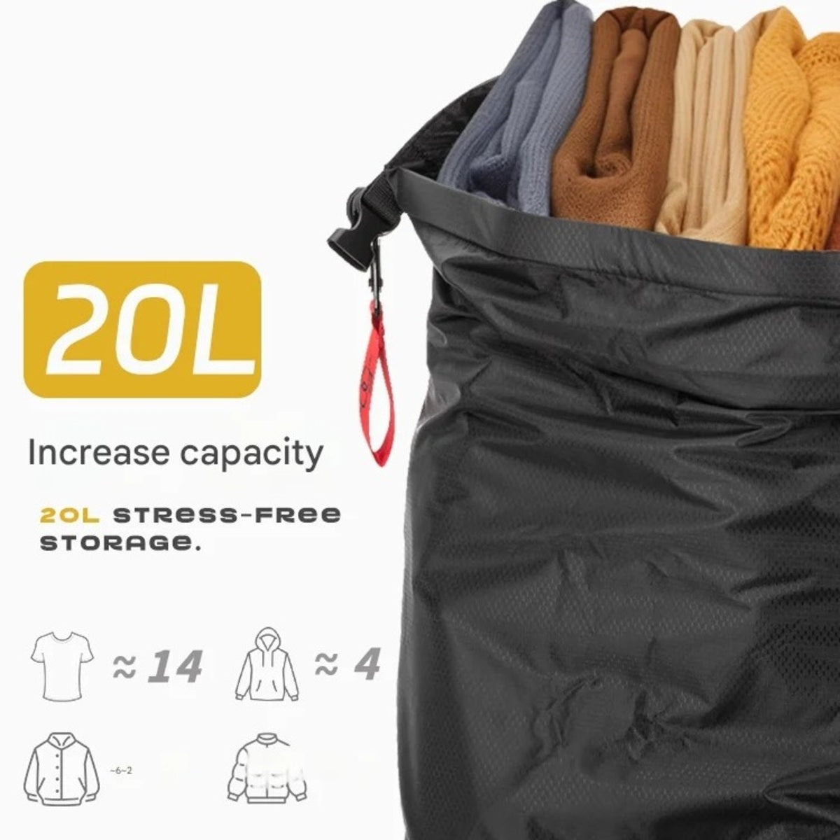 Vacuum Compression Storage Bag - Portable Waterproof Travel Clothes Organizer