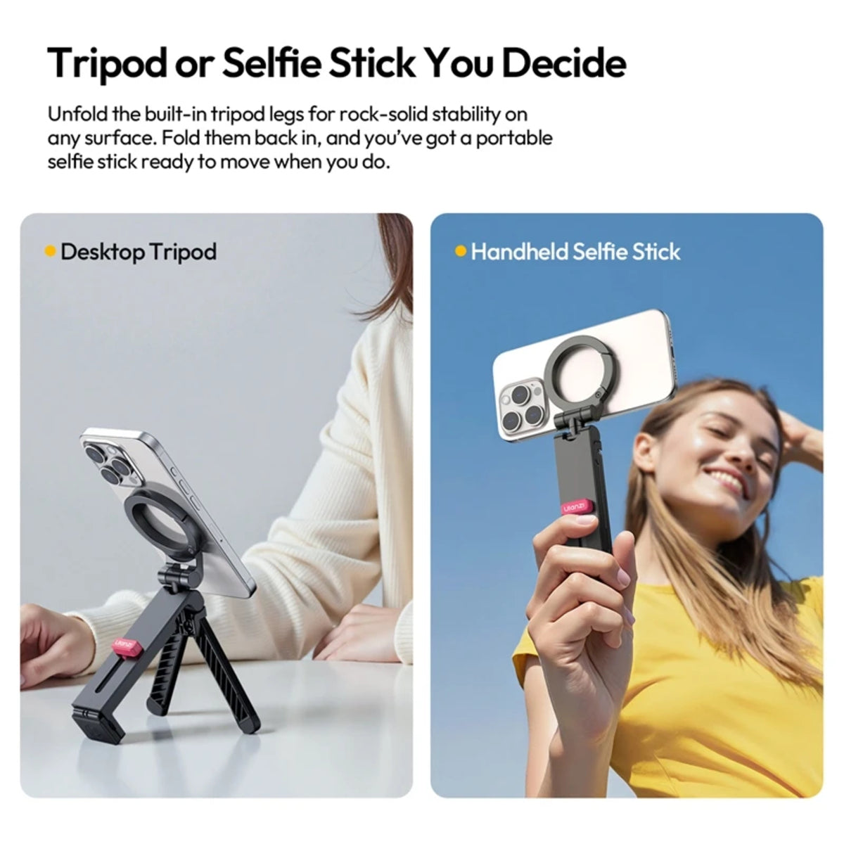 360° Phone Holder Mount - MagSafe Adjustable Tripod Clamp for iPhone