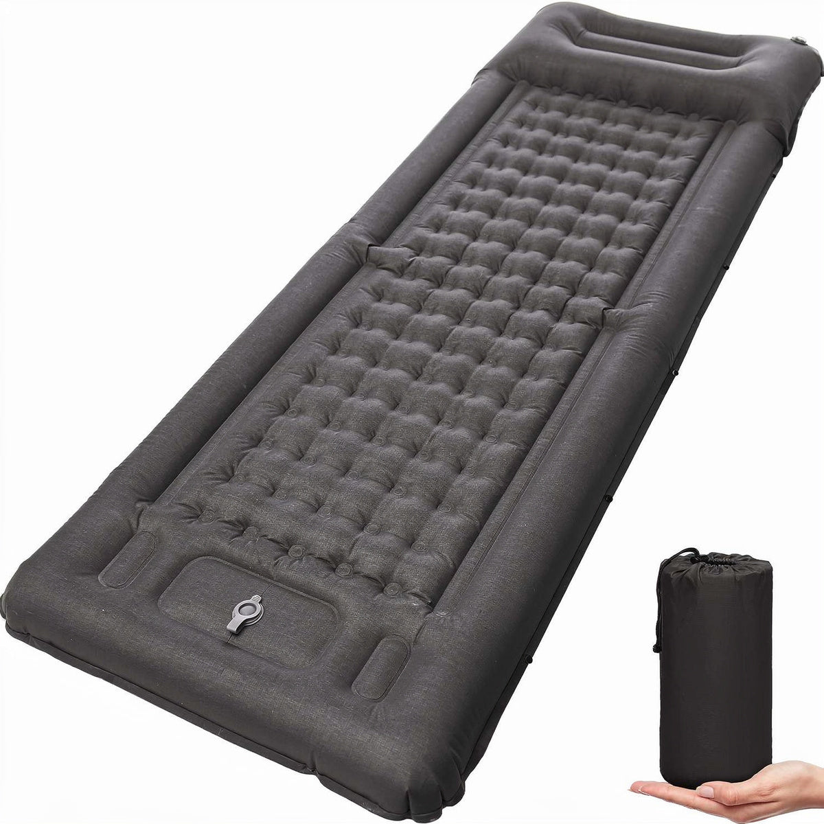 Self-Inflating Camping Mattress - Ultralight Air Mat with Built-In Pump