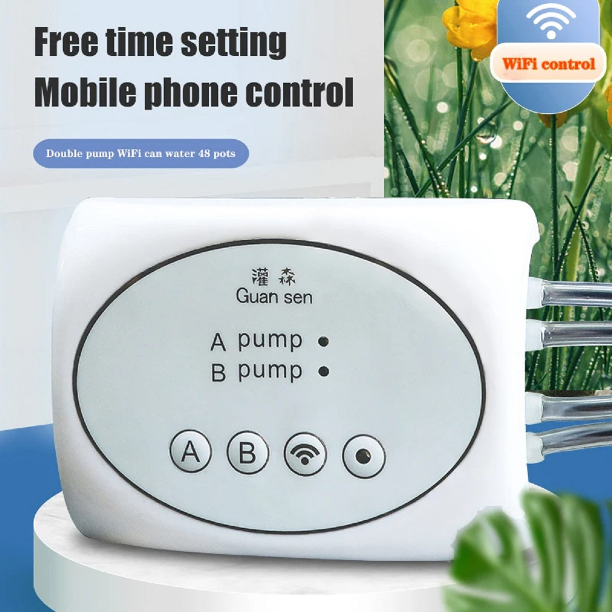WiFi Smart Irrigation Controller - Automatic Drip Watering System with Mobile App Timer