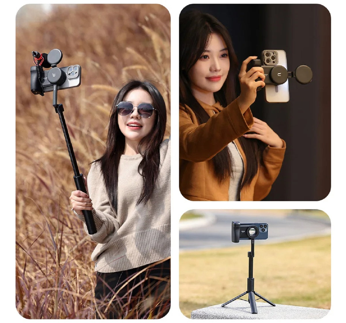 Bluetooth Camera Shutter Grip - Smartphone Selfie Handle and Stabiliser