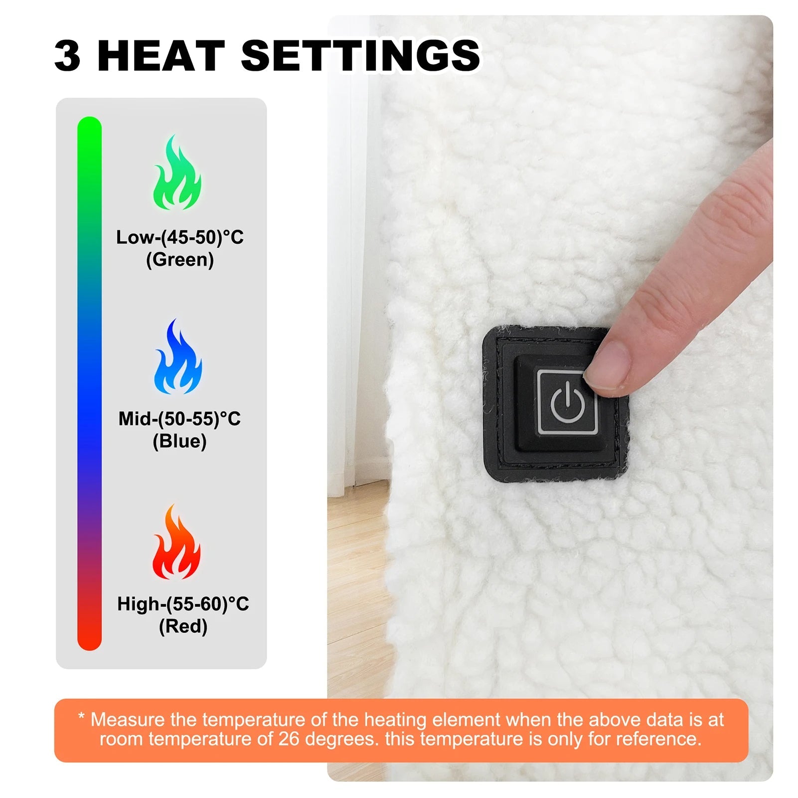 Electric Heated Sherpa Seat Pad - Adjustable Temperature Chair & Sofa Mat