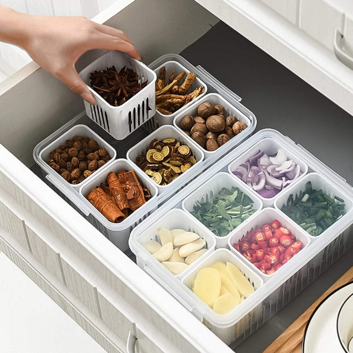 Refrigerator Storage Box - Fresh Organized Food Vegetable Fruit Keeper