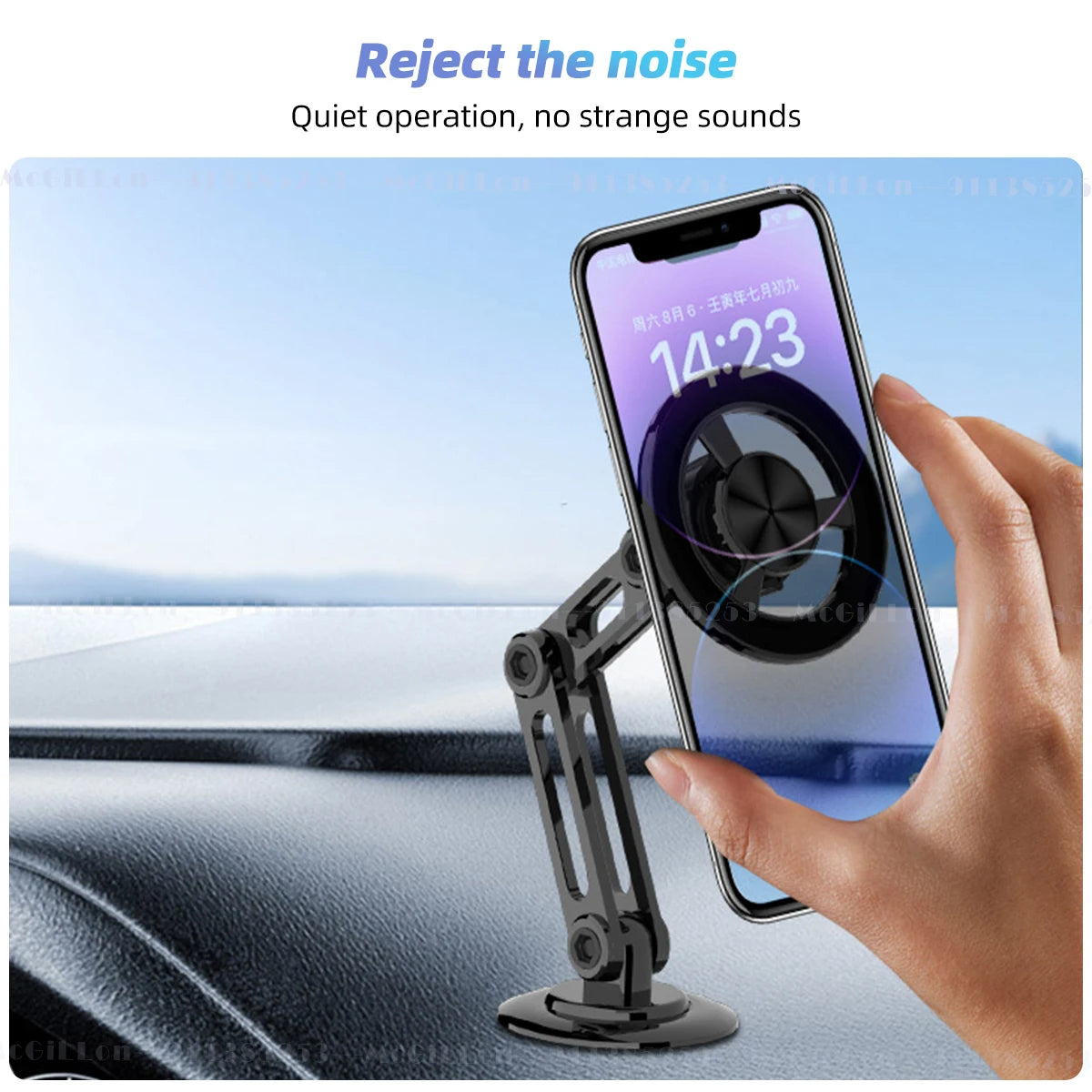720° Magnetic Car Phone Holder - Metal Air-Vent Mount and Foldable Stand