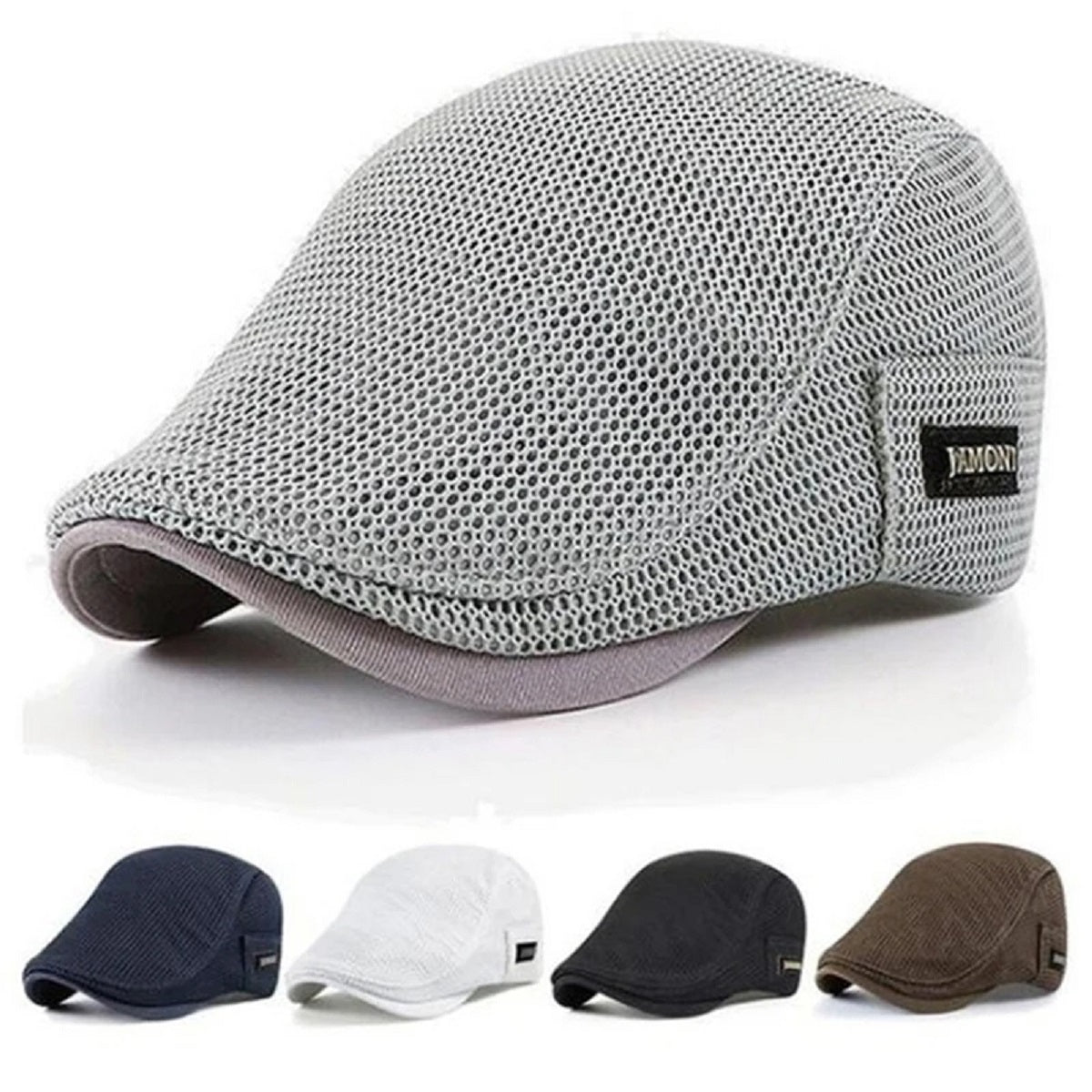 Mesh Beret Sun Hat - Breathable Flat Cap for Summer UV Protection