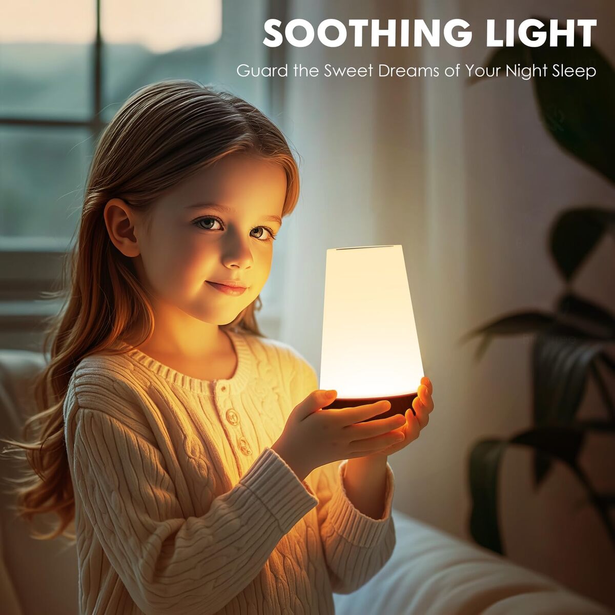 Bedside Table Lamp - USB Rechargeable Night Light with Remote and Dimming