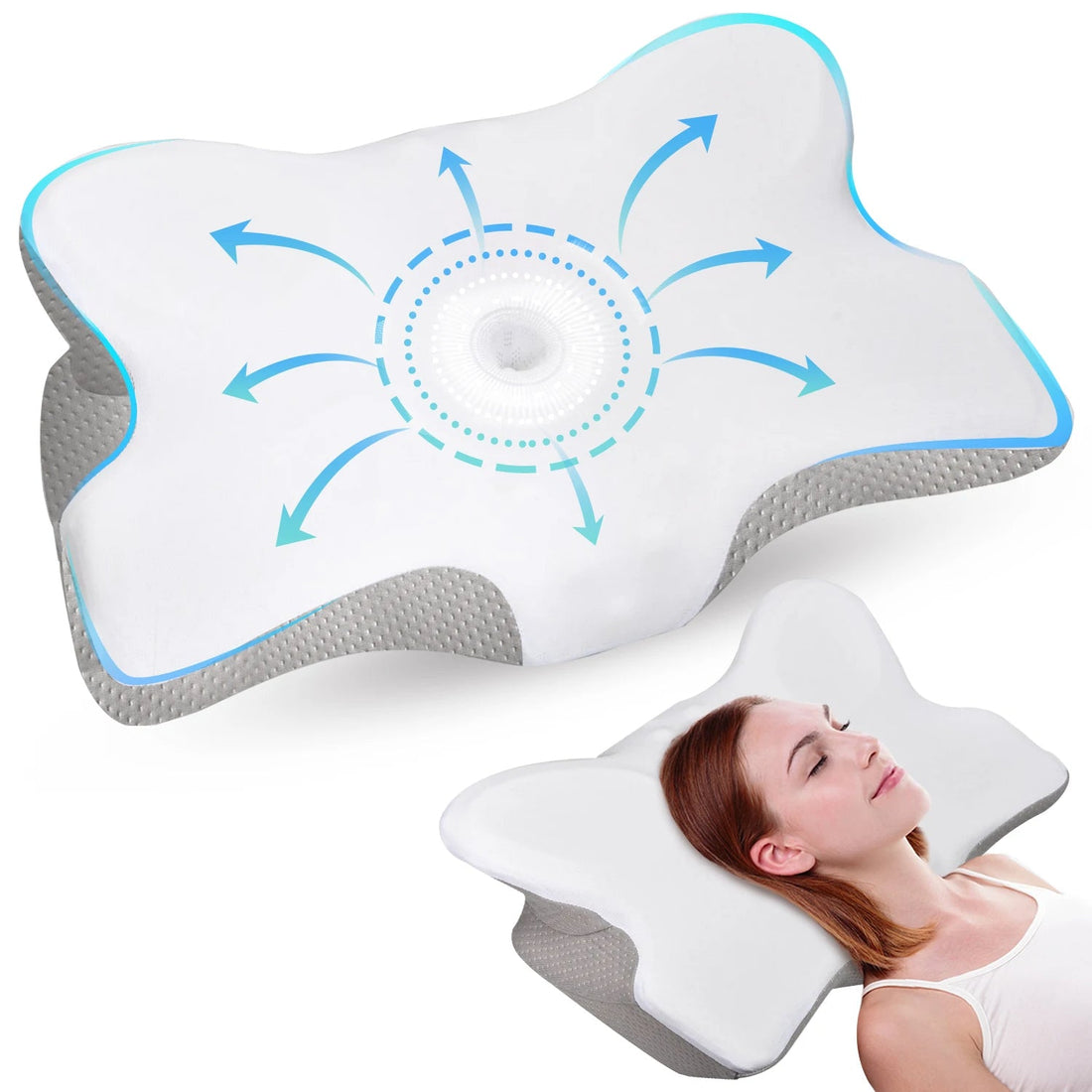 Odorless Orthopedic Memory Foam Pillow - Ergonomic Neck and Shoulder Support