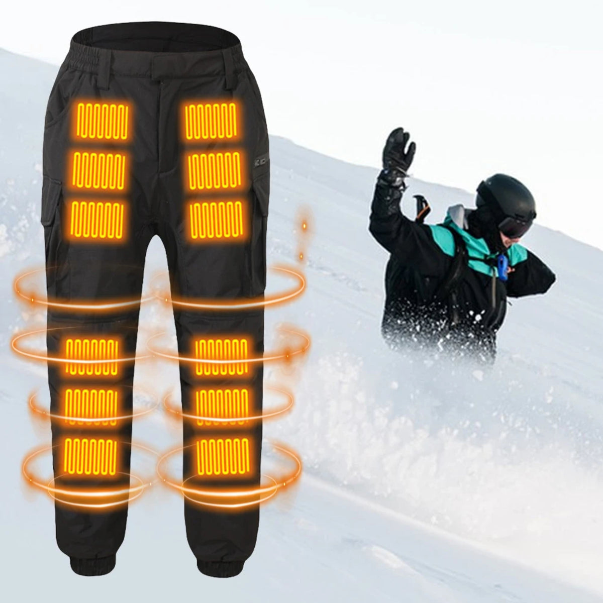 Men's USB Heated Pants - 18-Zone Infrared Waterproof Winter Trousers