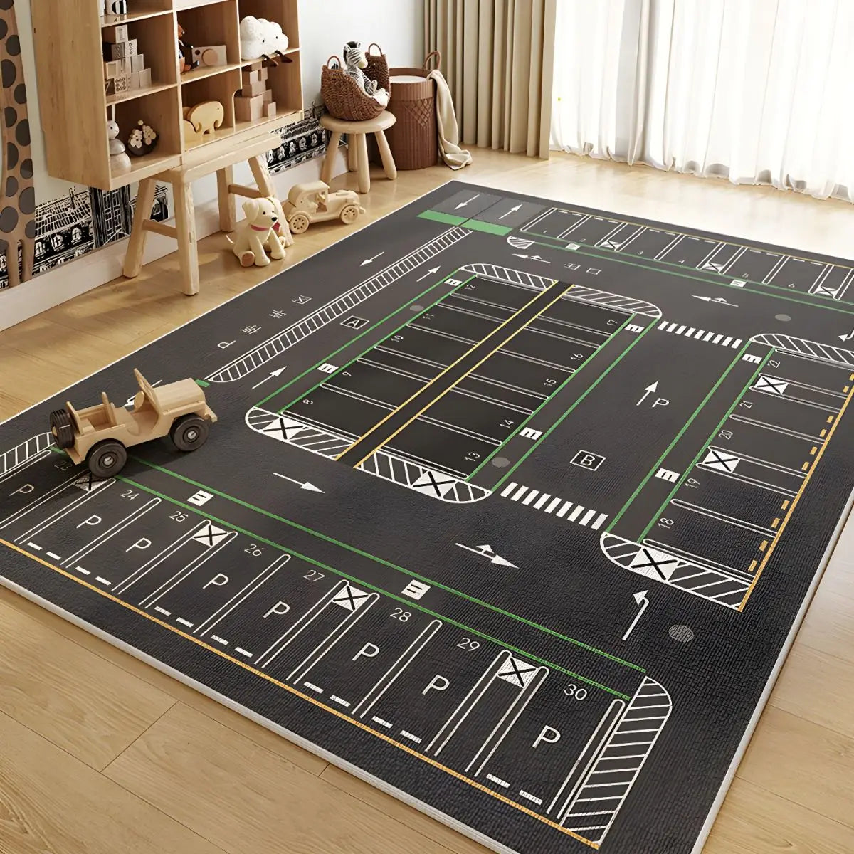 Parking Lot Play Mat - Kids' Reading Crawling Carpet for Area