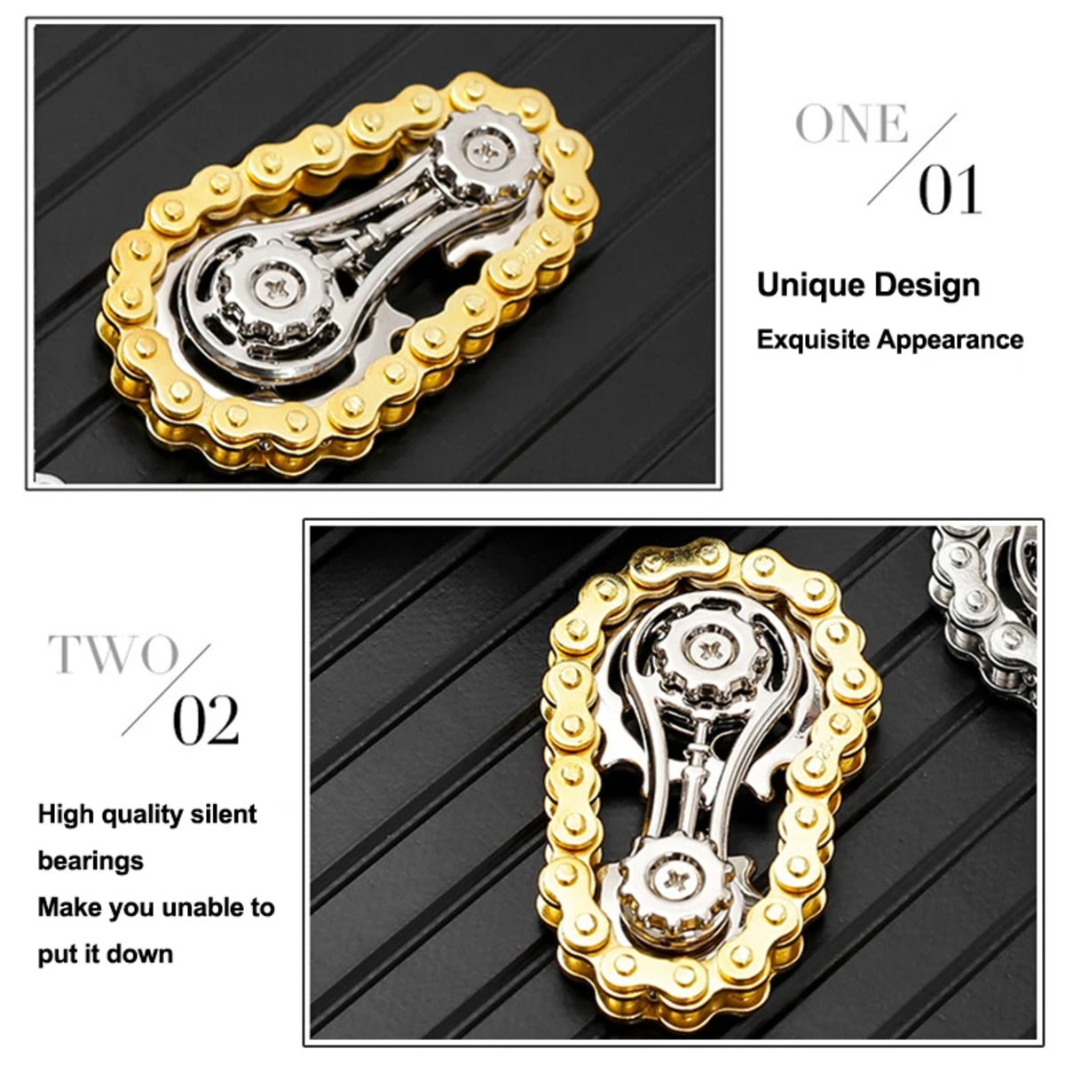 Metal Sprocket Flywheel Fidget Spinner - Anxiety Relief for Adults and Kids