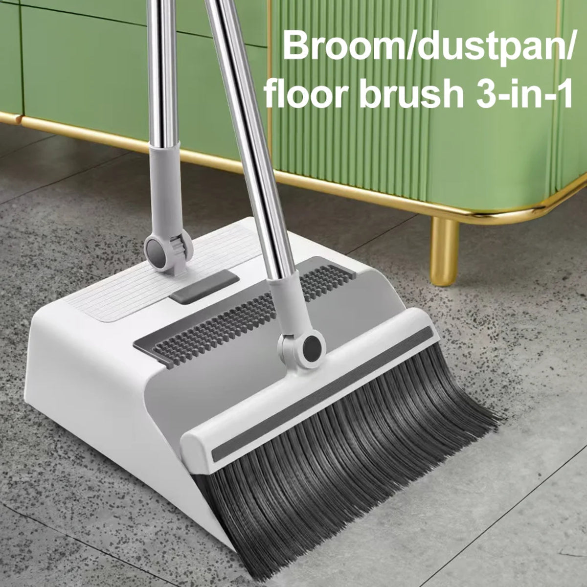 Long Handle Broom Dustpan Set - Upright Household Cleaning Combo