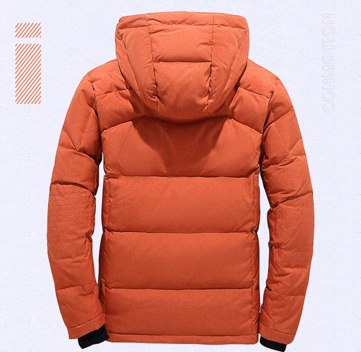 Men's Down Jacket - Hooded White Duck Warm Winter Coat