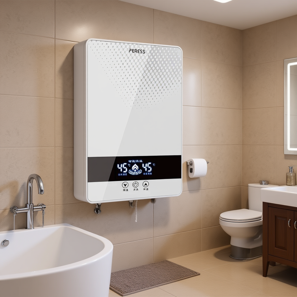 Instant Electric Tankless Water Heater - Bathroom & Shower with Automatic Temperature Control