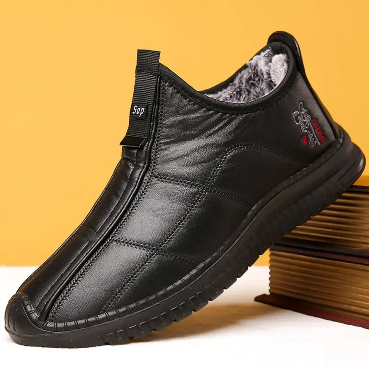 Men's Winter Work Boots - Warm Waterproof Non-Slip Platform