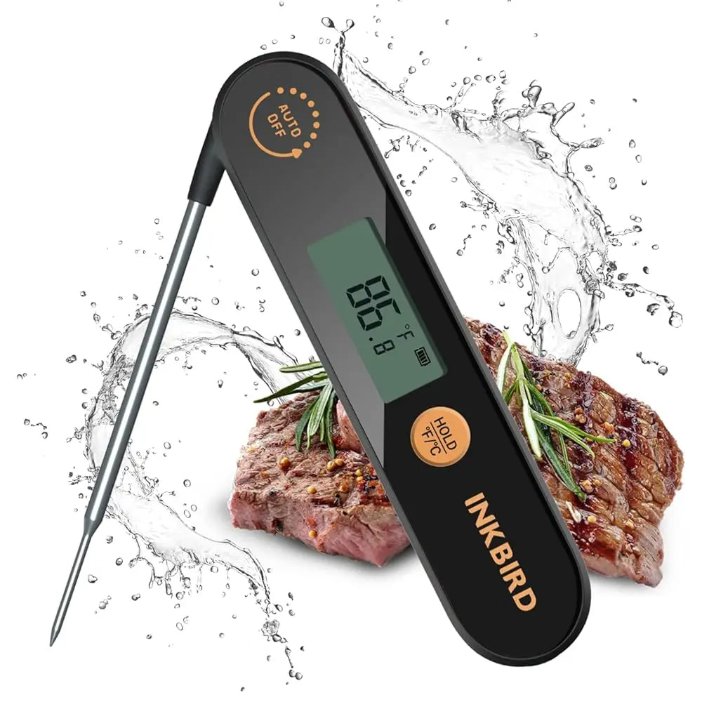 Ipx5 Waterproof Meat Thermometer - Foldable Probe Rechargeable Bbq/fry