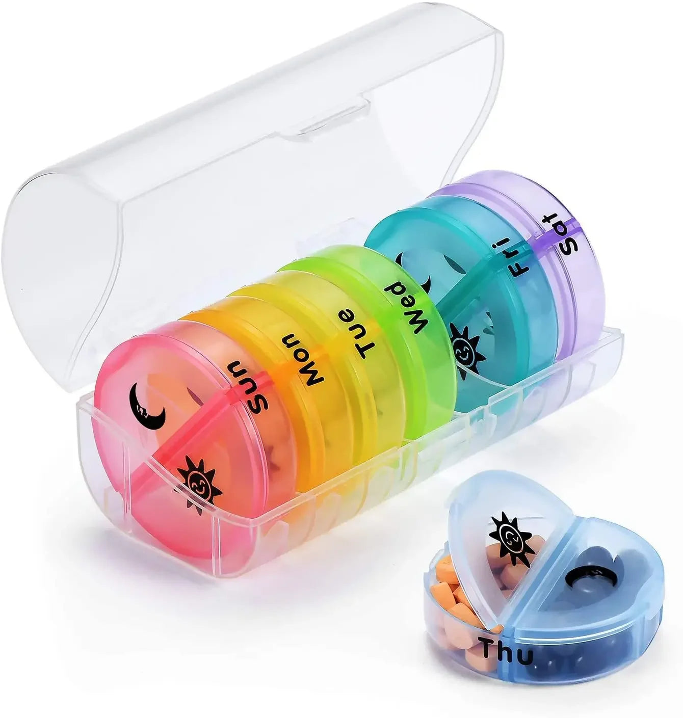7-Day Pill Organizer - Weekly Portable Medicine Box
