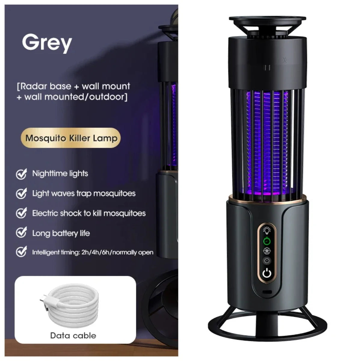 Mosquito Killer Lamp - 3-in-1 Fly Trap Swatter and Camping Lantern