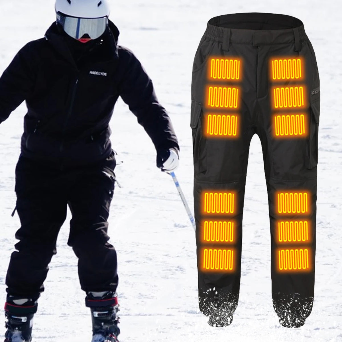 Men's USB Heated Pants - 18-Zone Infrared Waterproof Winter Trousers