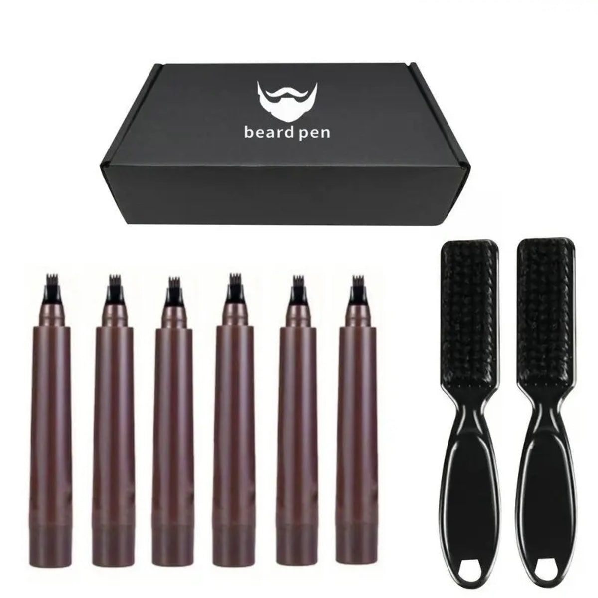 Beard Filling Pen Kit Waterproof Pencil Brush for Shaping and Colouring