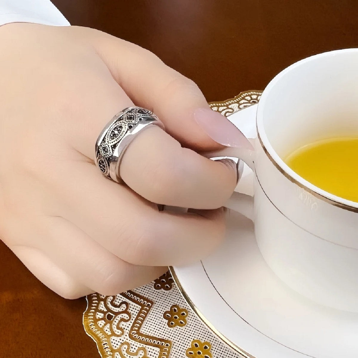 925 Sterling Silver Love Knot Wave Ring Trendy Fine Jewelry