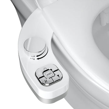 Non-Electric Bidet Attachment - Dual Nozzle Toilet Sprayer with Self-Cleaning