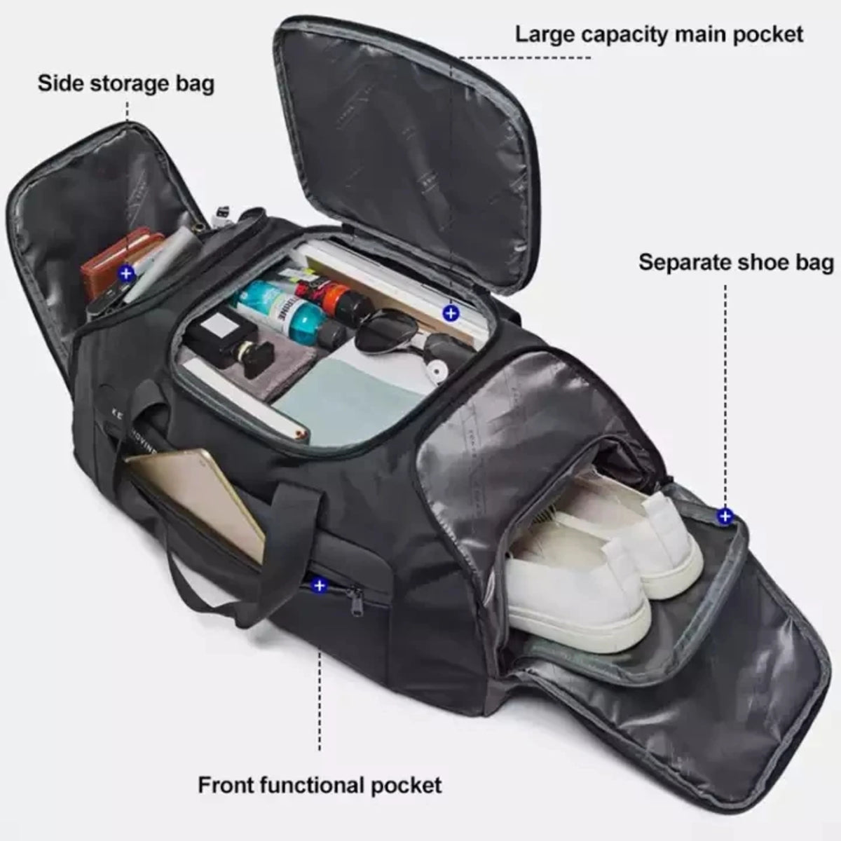 Men's Gym Bag - Waterproof Multifunction Duffle Backpack for Travel