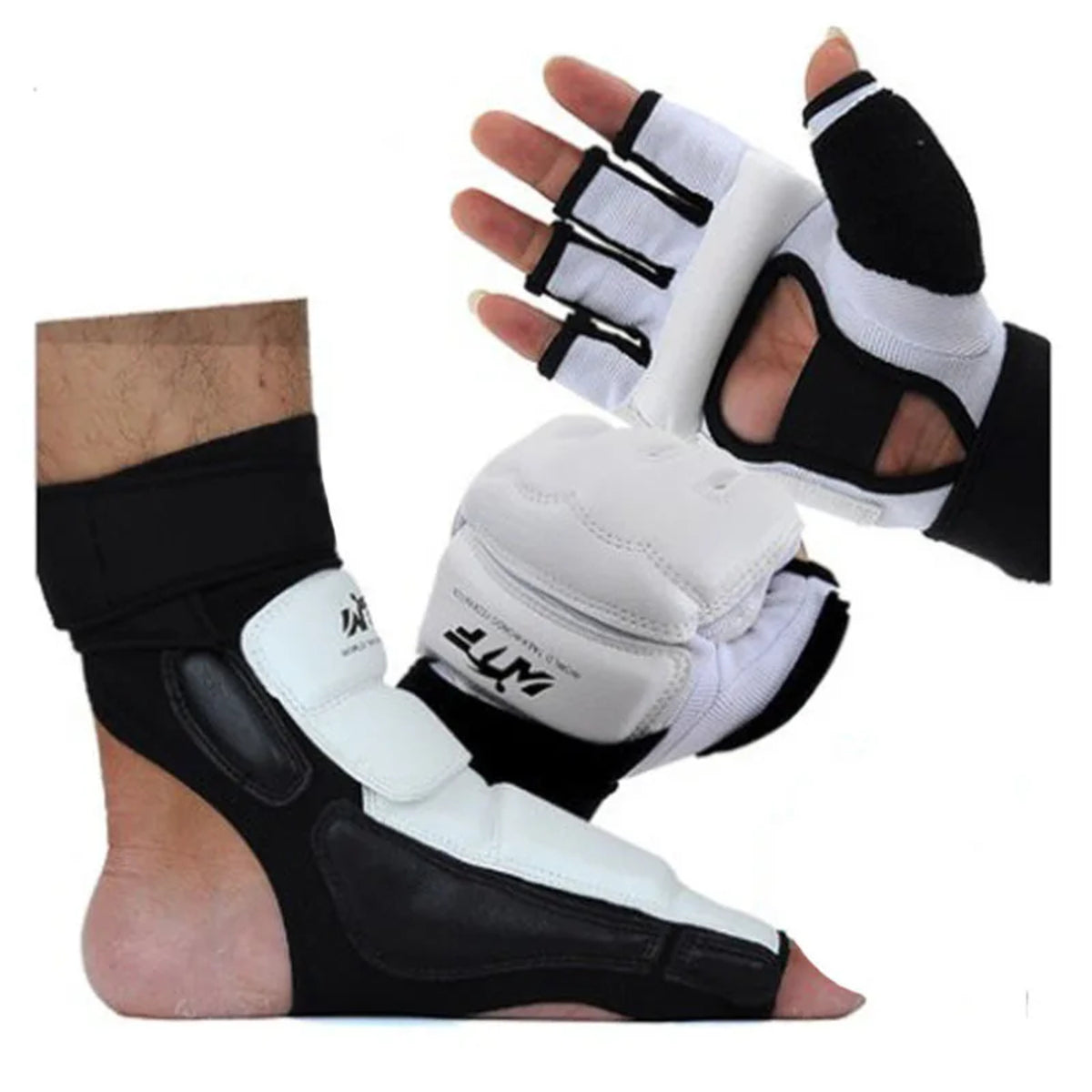 Taekwondo Foot Gloves - Leather Ankle Protector Sparring Gear for Kids