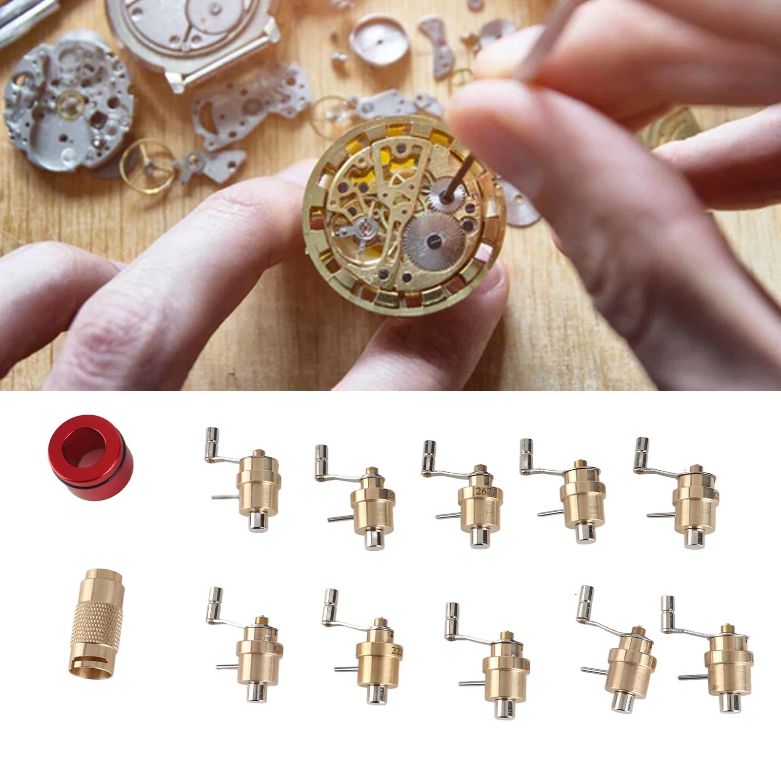 Watch Mainspring Winder Set - Brass Steel Repair Tool Kit