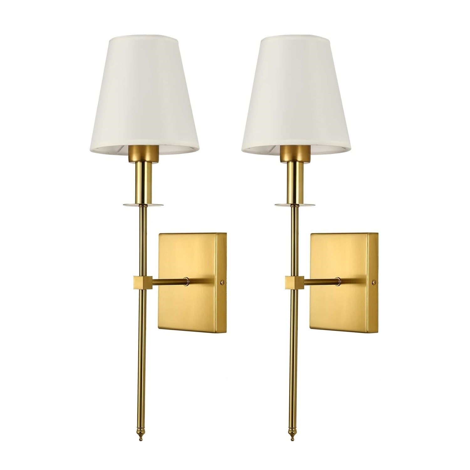 Vintage Industrial Wall Lamps with White Fabric Shade
