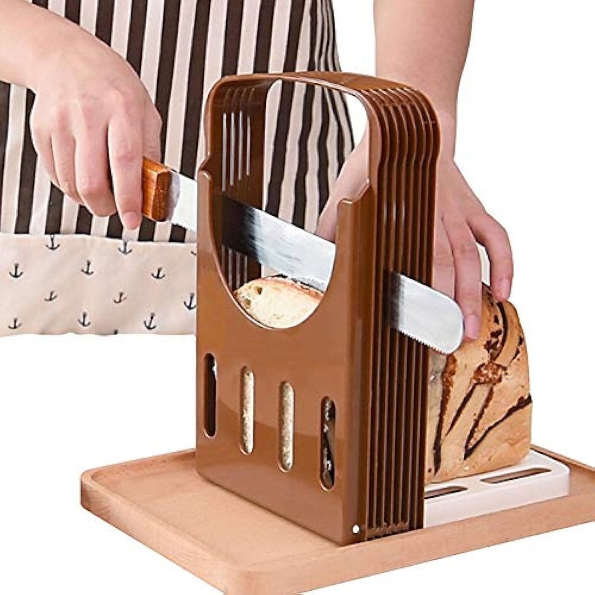 Toast Bread Slicer Stand Foldable Plastic Cutting Tool