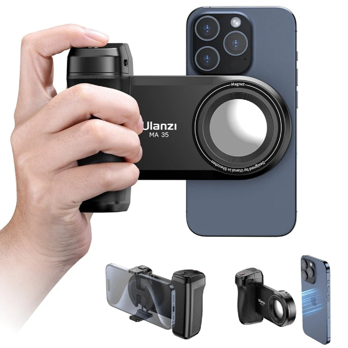 Bluetooth Camera Shutter Grip - Smartphone Selfie Handle and Stabiliser