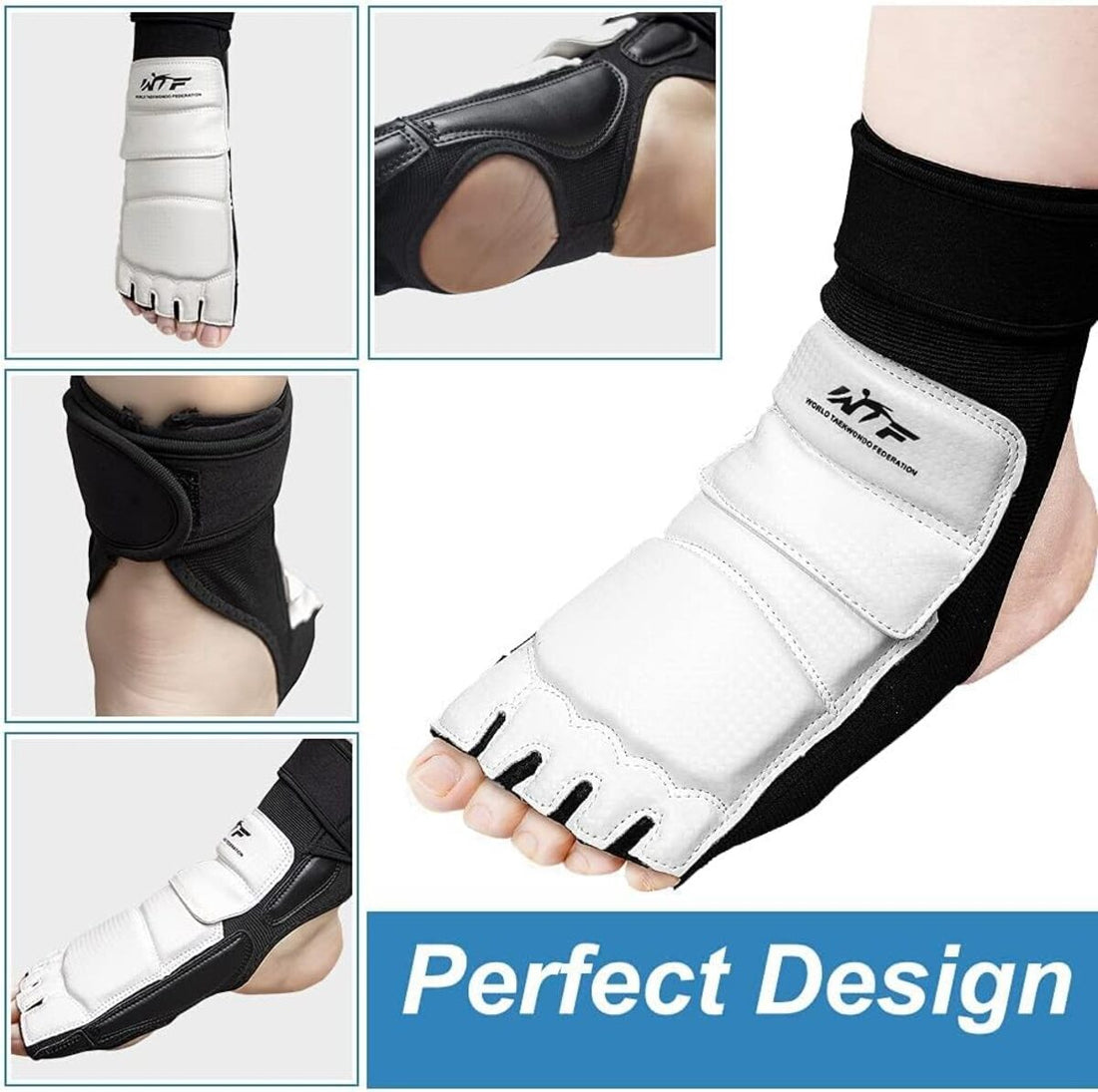 Taekwondo Foot Gloves - Leather Ankle Protector Sparring Gear for Kids
