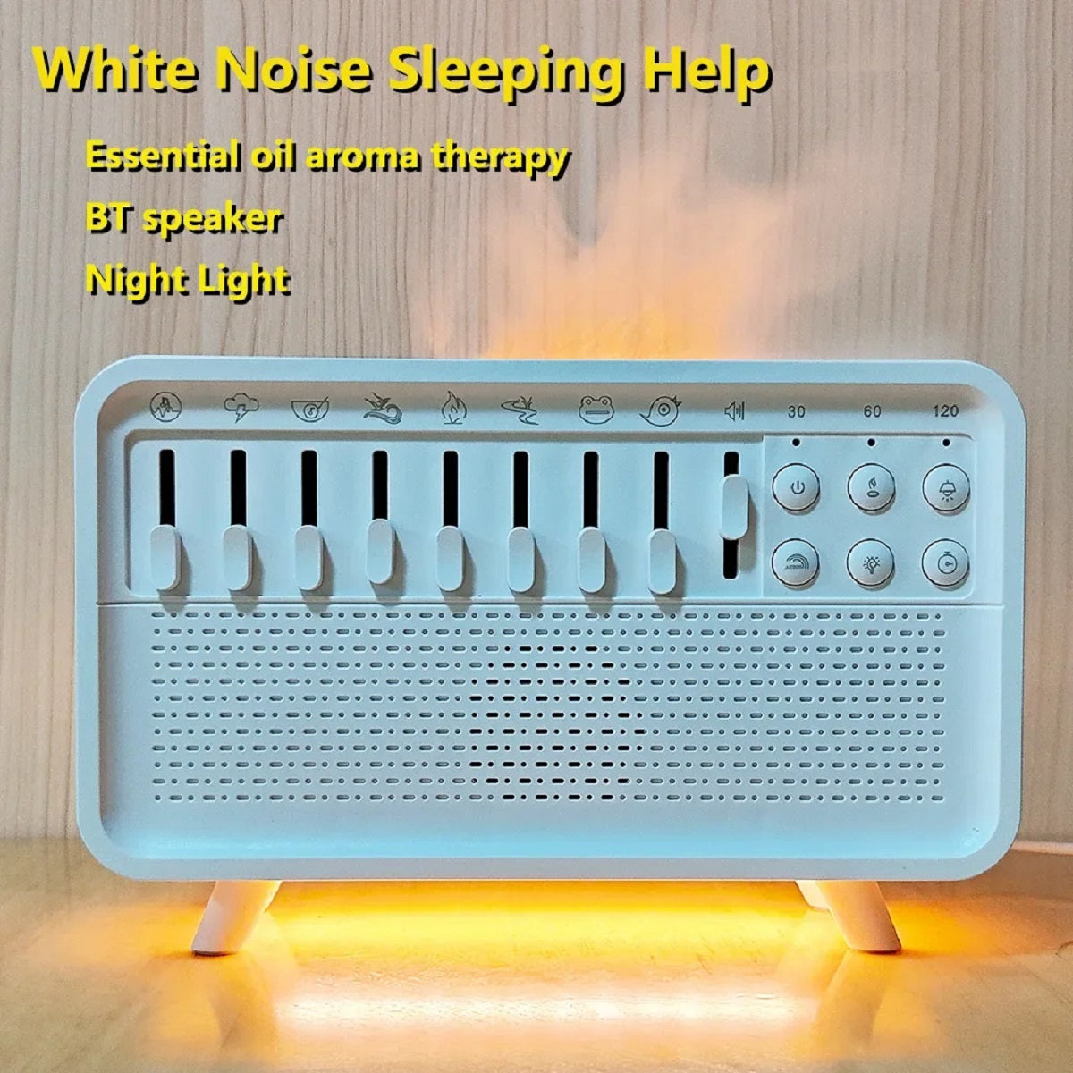 4-In-1 Bluetooth Speaker - Sleep Aid Night Light Humidifier Nature Sound Machine
