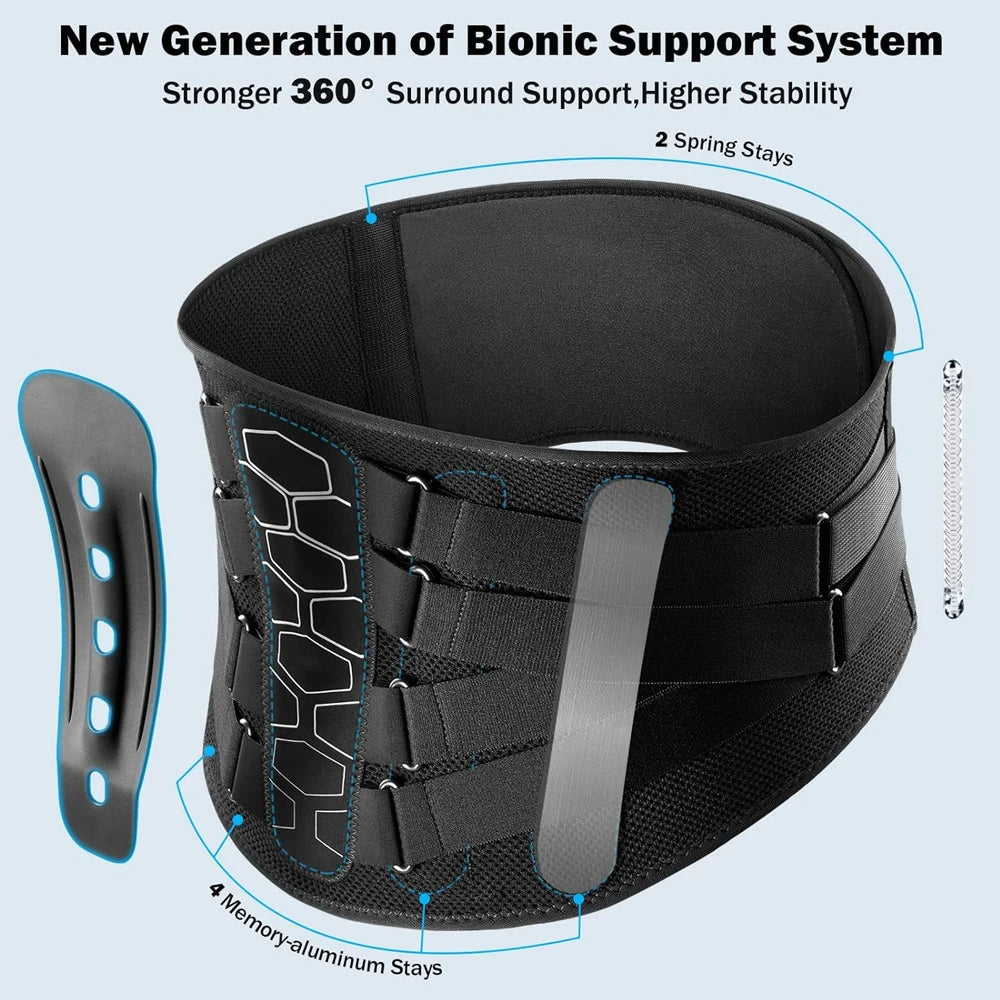 Lower Back Brace - Lightweight Lumbar Support 3D Belt for Posture Correction