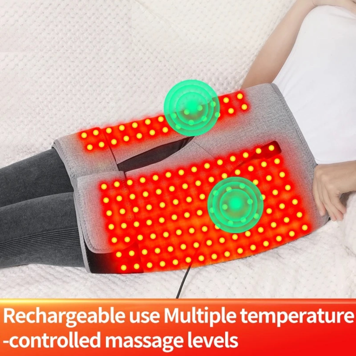 Red Light Hip Heating Pad - Electric Vibration Massager for Sciatica Relief