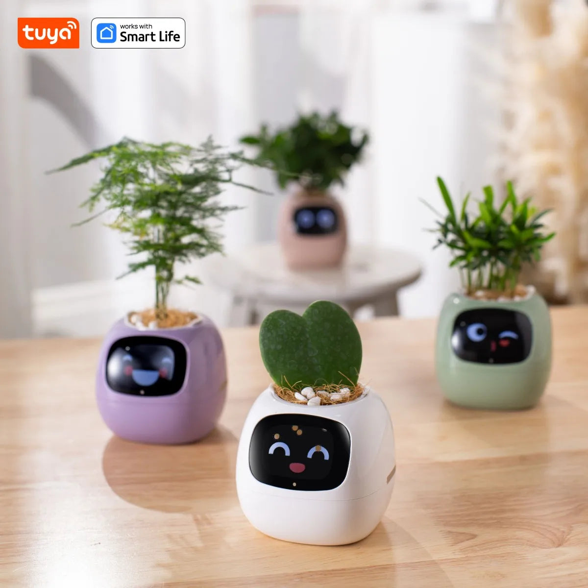 Ai Smart Flowerpot - Interactive Planter with Sensors and Expressive Animations for Indoor Decor