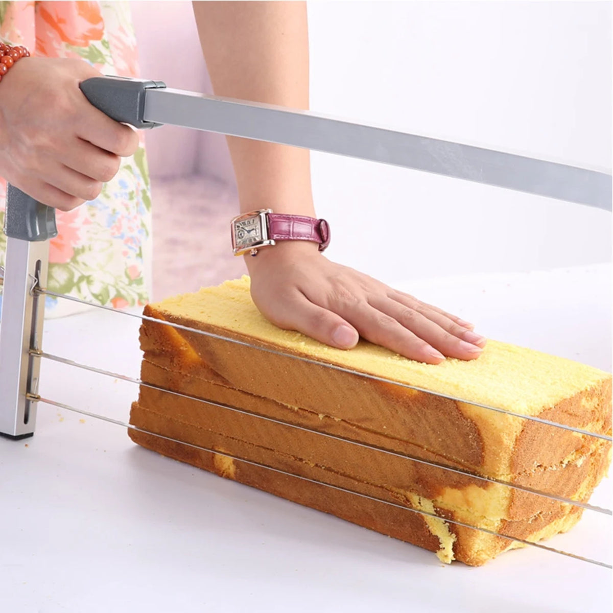 Adjustable Cake Leveler - Stainless Steel Slicer with 3 Blades