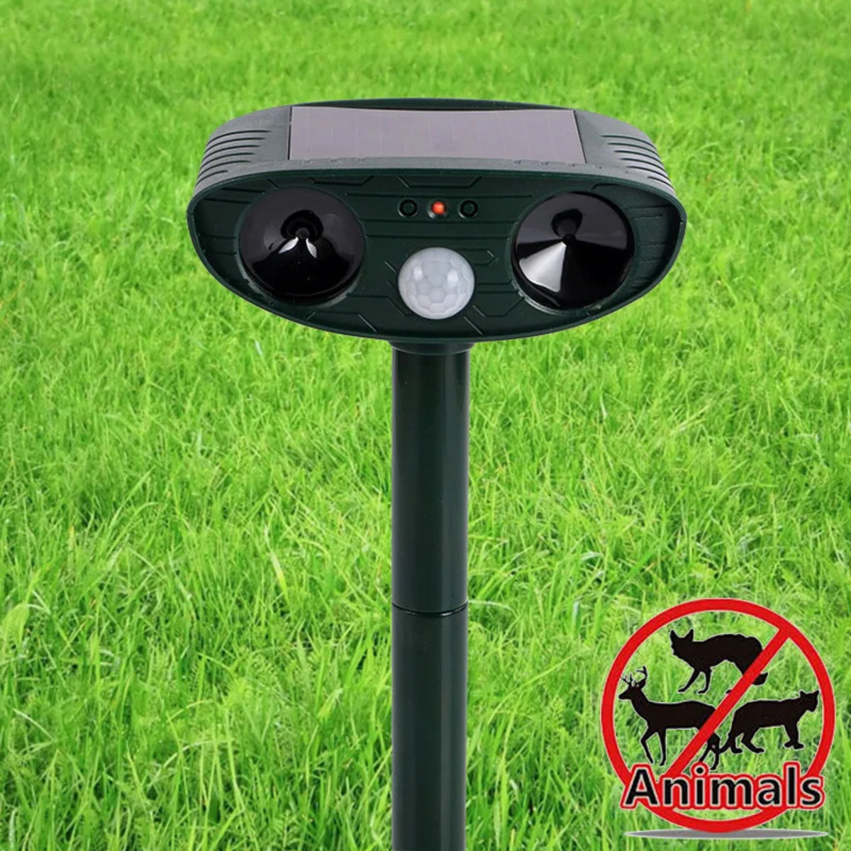 Solar Ultrasonic Animal Repellent - Waterproof Garden Deterrent for Cats & Dogs