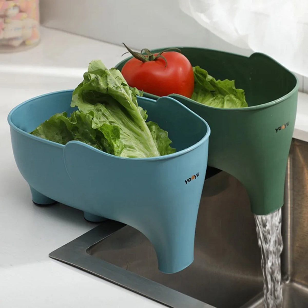 Elephant Sink Strainer - Hanging Fruit and Vegetable Washing Basket