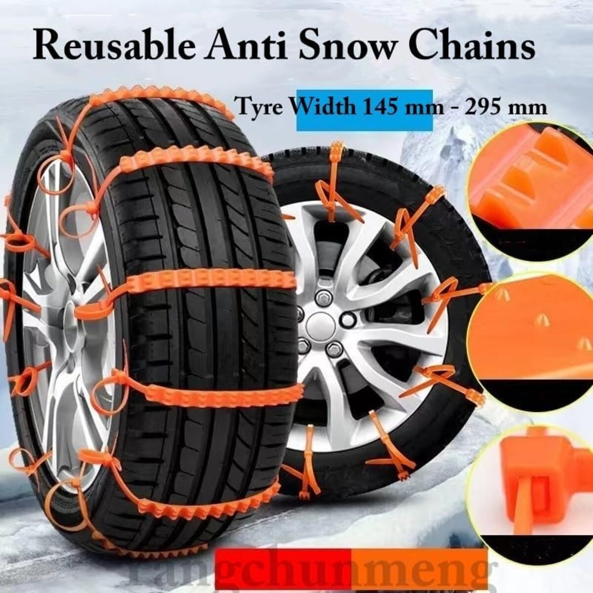 20 Pcs Snow Chains - Universal Anti-Slip Tire Traction Belts for Winter