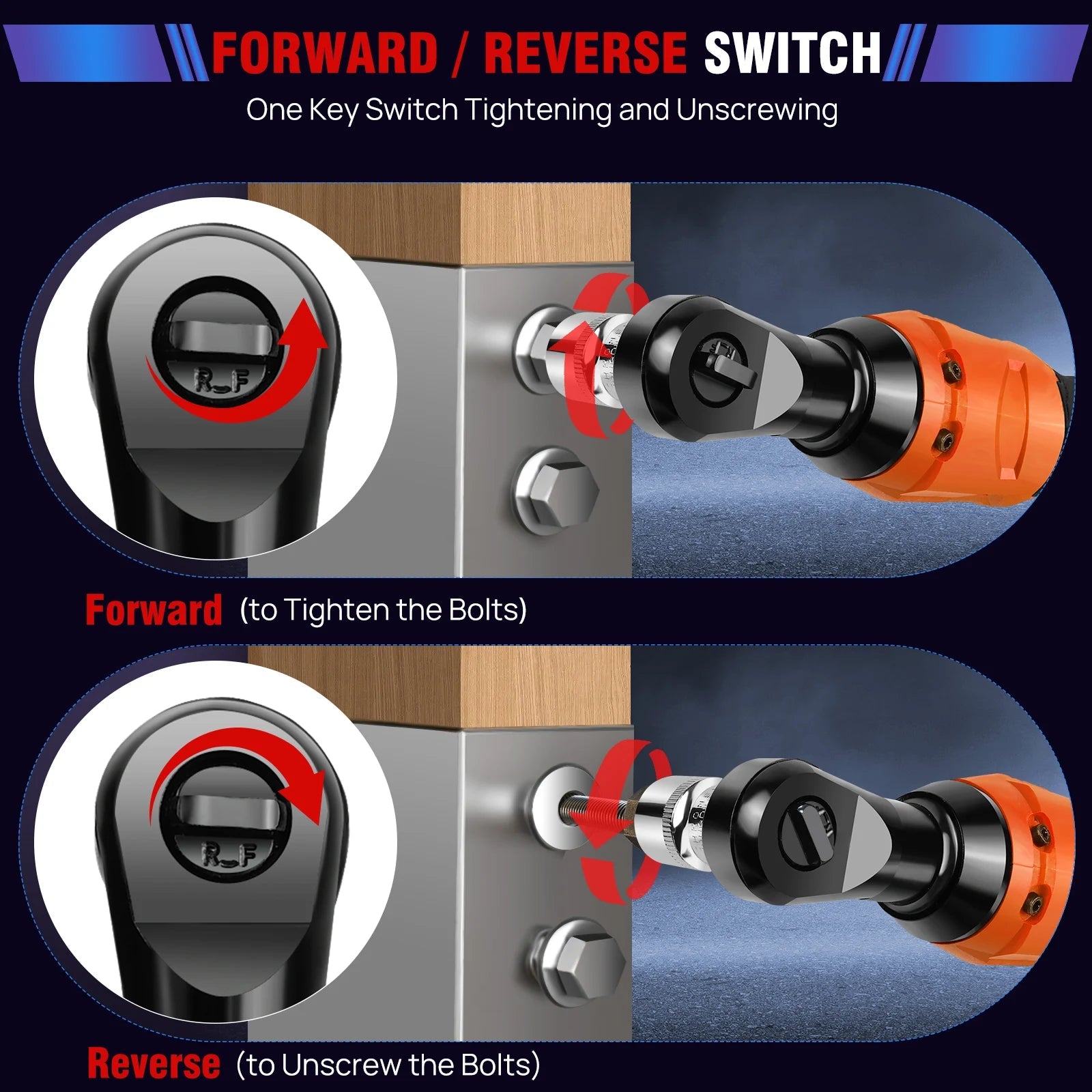 Cordless Electric Ratchet Wrench 12V - 3/8" with 2 Batteries and Sockets