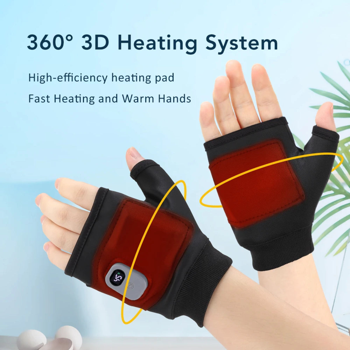 Touchscreen Heated Gloves - USB Rechargeable Fingerless Hand Warmers