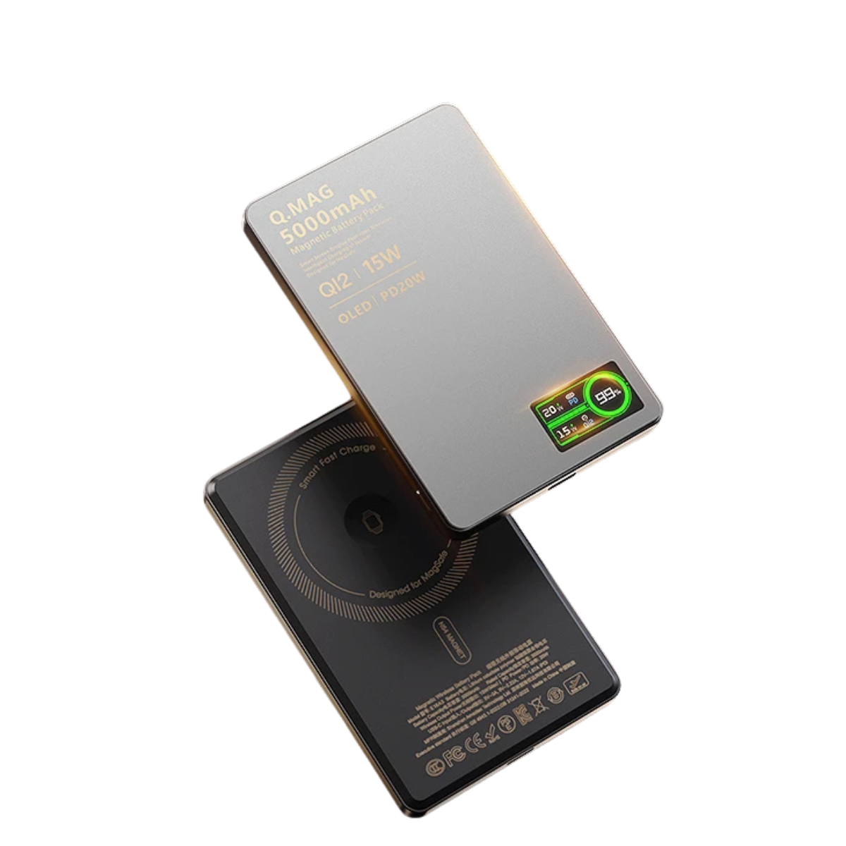 3-In-1 Magnetic Power Bank - Wireless Fast Charging with LCD Display