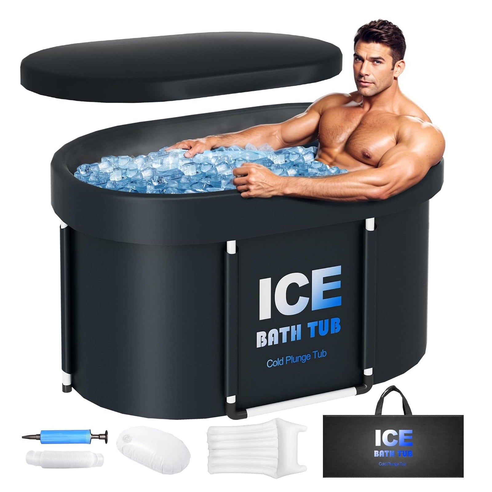 Oval Ice Bath Tub - 450L Portable Cold Plunge