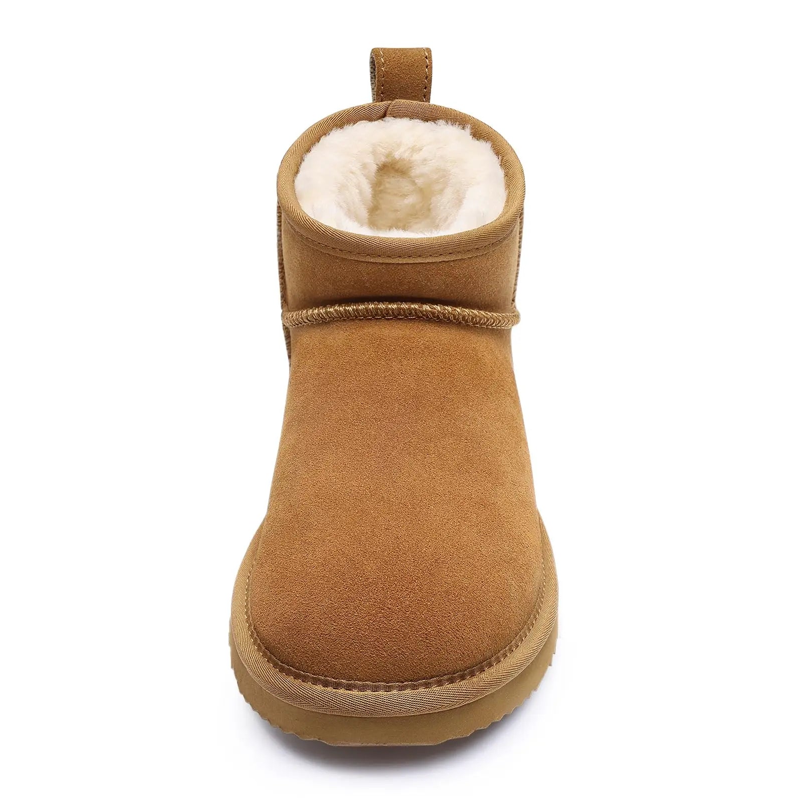 Women's Winter Mini Boots - Fur Lined Suede Non-Slip Ankle Snow