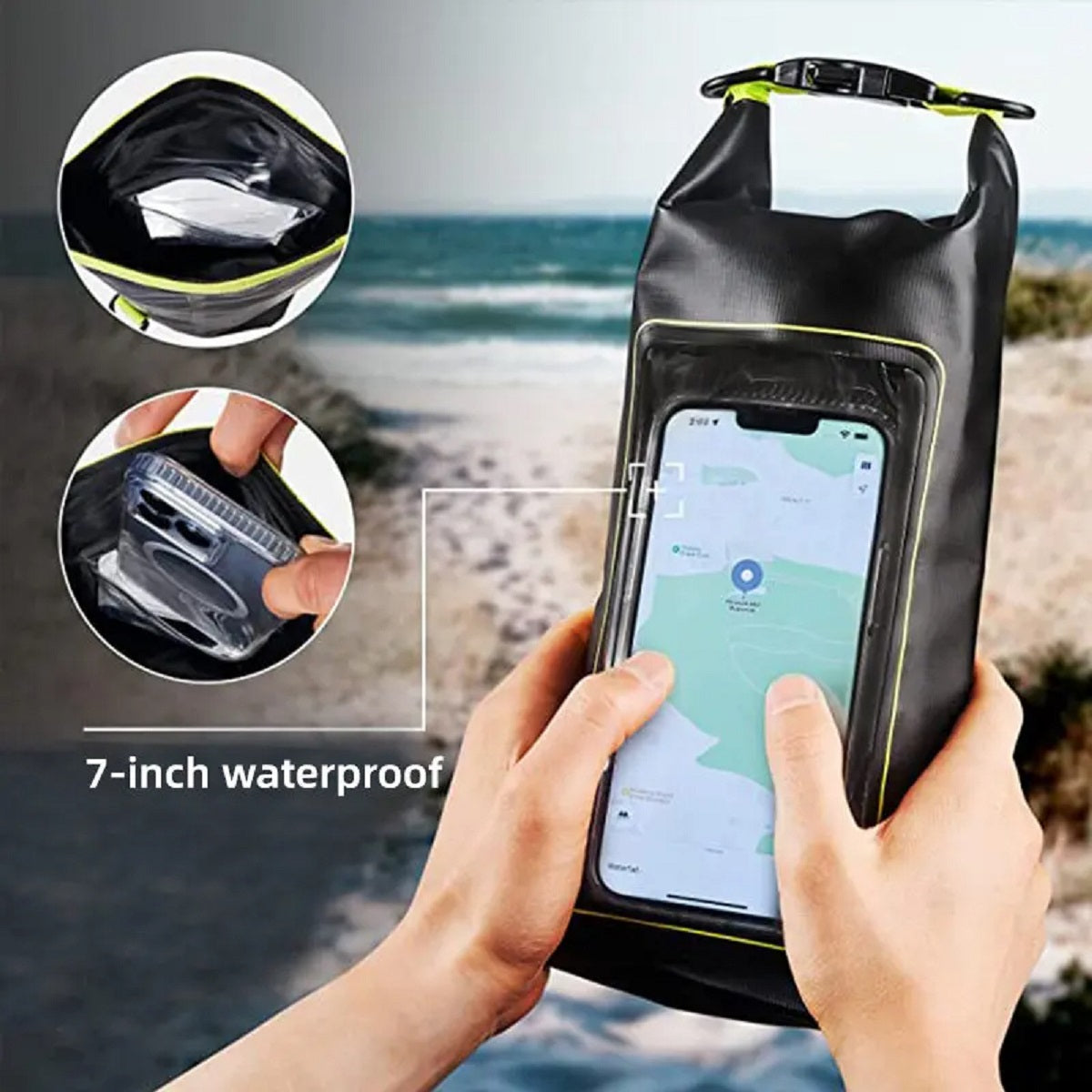0.5 Gal Waterproof Dry Touch Screen Bag Roll-Top Pool Outdoor Gear Storage