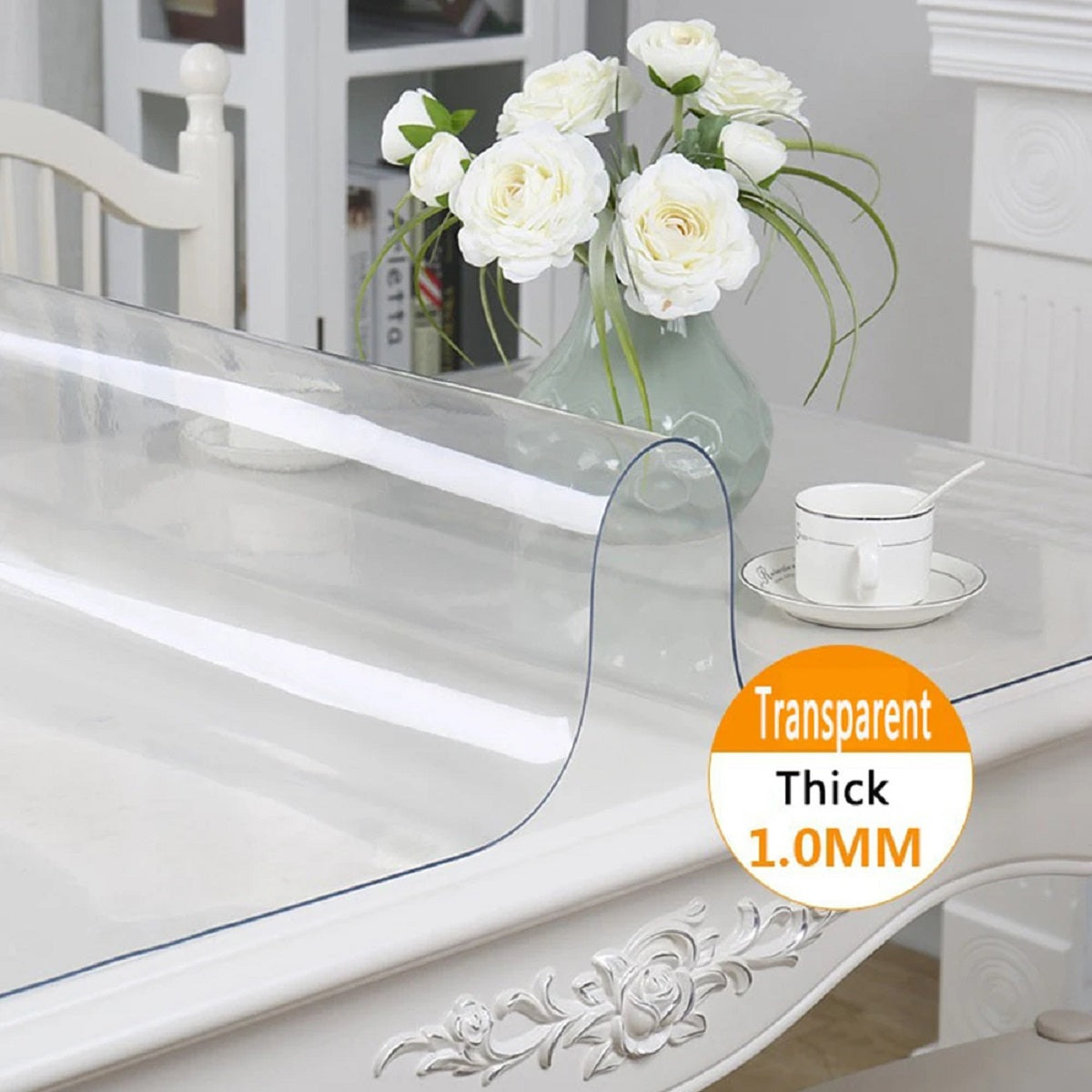 PVC Transparent Tablecloth - Waterproof Oil-Proof Protective Mat
