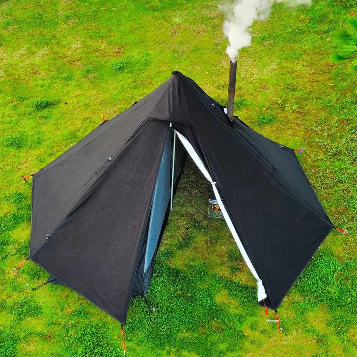 Ultralight Hot Tent with Chimney Window - 1-Person Tipi Bushcraft Shelter