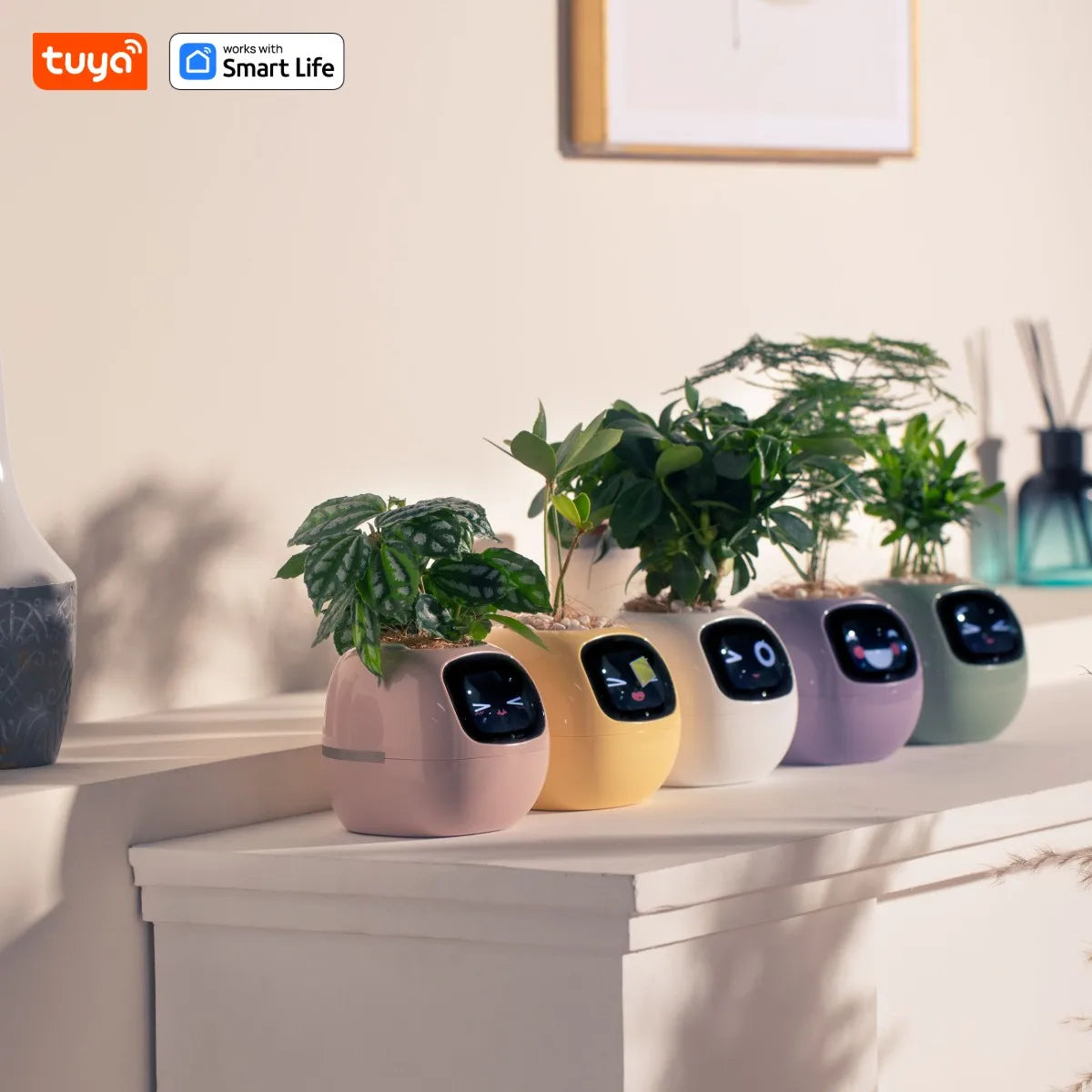 Ai Smart Flowerpot - Interactive Planter with Sensors and Expressive Animations for Indoor Decor