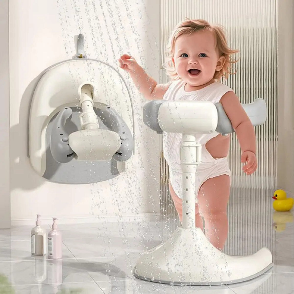 Adjustable Baby Shower Rack - Foldable Anti-Slip Bath Support